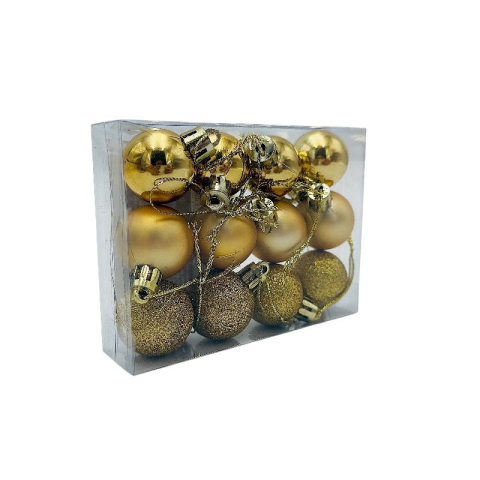 Set 12 globuri de Craciun pentru brad – 11x9x3cm, nuanta auriu [1]