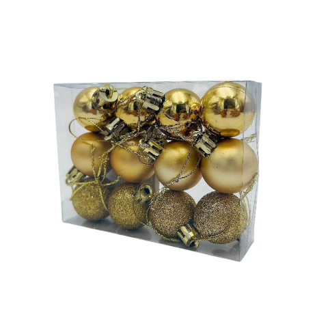 Set 12 globuri de Craciun pentru brad – 11x9x3cm, nuanta auriu [2]