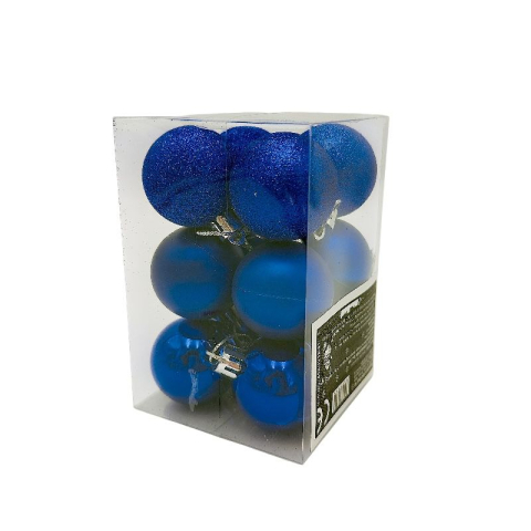 Set 12 globuri de Craciun pentru brad – 12x8x8cm, nuanta albastru regal [2]