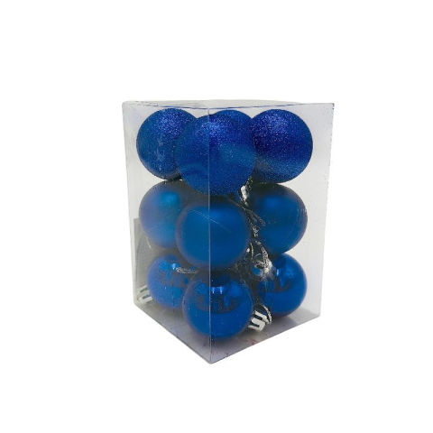 Set 12 globuri de Craciun pentru brad – 12x8x8cm, nuanta albastru regal [1]