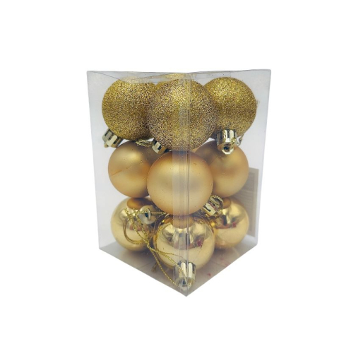 Set 12 globuri de Craciun pentru brad – 12x8x8cm, nuanta auriu [2]