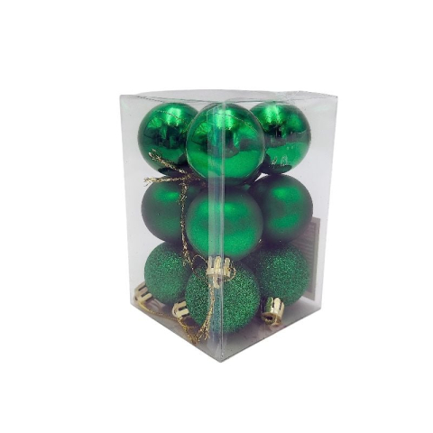 Set 12 globuri de Craciun pentru brad – 12x8x8cm, nuanta verde smarald [2]