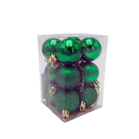 Set 12 globuri de Craciun pentru brad – 12x8x8cm, nuanta verde smarald [1]