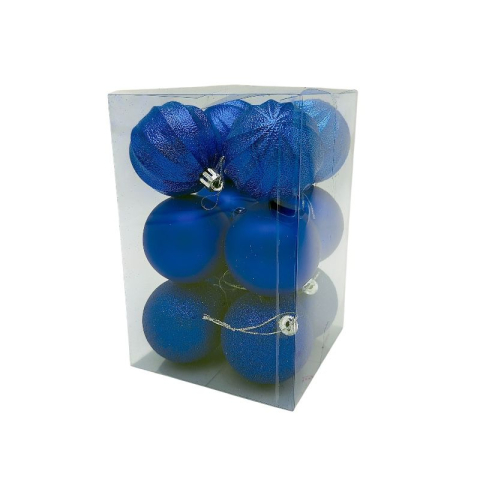Set 12 globuri de Craciun pentru brad – 17x11.5x11.5cm, nuanta albastru regal [1]