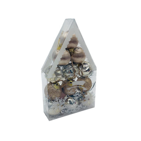Set 12 globuri de Craciun pentru brad –20x12x4cm, nuanta rose fin [2]