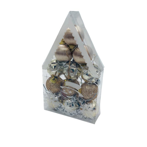 Set 12 globuri de Craciun pentru brad –20x12x4cm, nuanta rose fin [1]