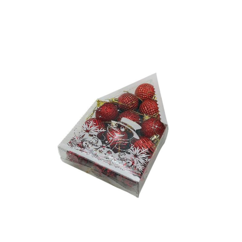 Set 12 globuri de Craciun pentru brad –20x12x4cm, nuanta rosu [1]