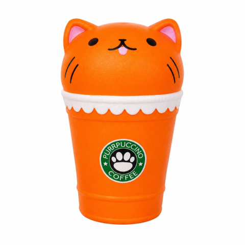 Jucarii antistres si senzoriale - Set 12 jucarii Squishy Purrpuccino Antistres 14cm, Slow Rising, Model Pisicuta Cafea