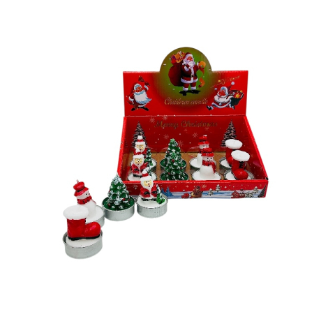 Lumanare ,  1buc,  tealight cu figurine de Craciun 1buc– Mos Craciun, brad, om de zapada, cizma [1]