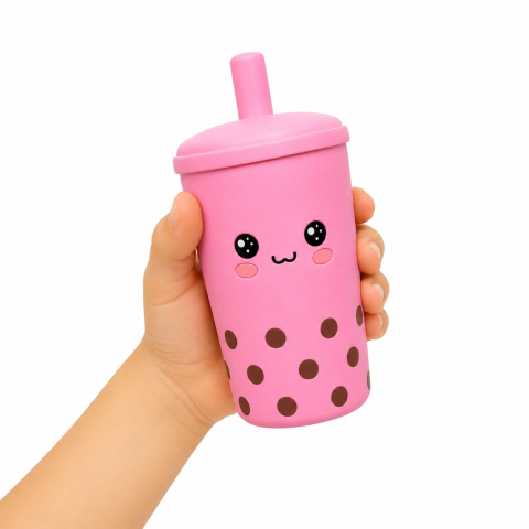 Set 12 Squishy Bubble Tea Antistres, 11 cm - Jucării Moi, Culori Diferite [1]