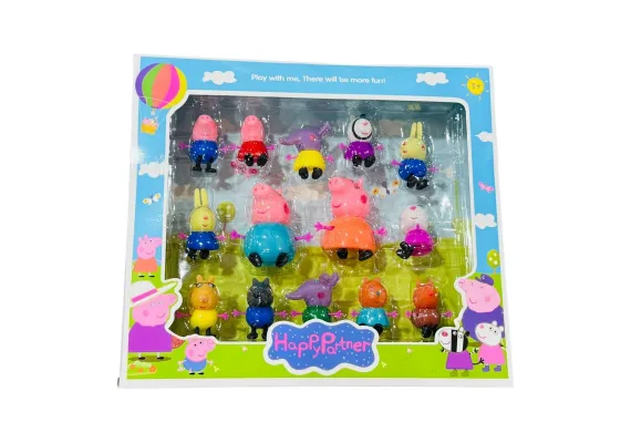 Jucarii, Copii & Bebe - Set 14 figurine Purcelusii nazdravani si prietenii lor, multicolor, 31×28cm, 