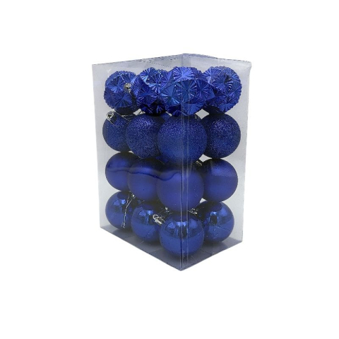 Set 24 globuri de Craciun pentru brad – 23x17.5x11.5cm, nuanta albastru regal [1]