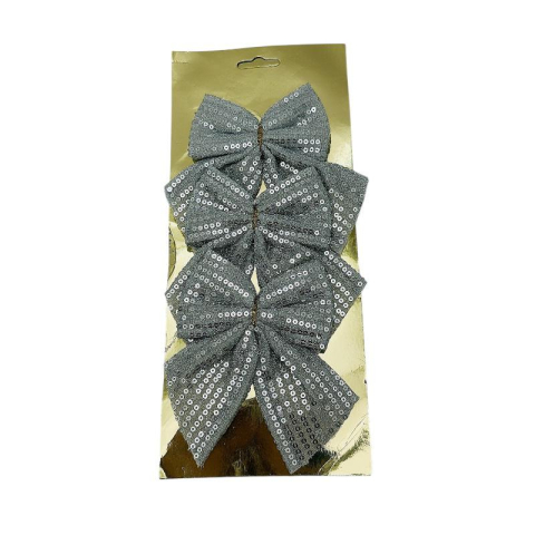 Set 3 fundite Craciun cu paiete – auriu/argintiu/bordo , 29x12cm [1]