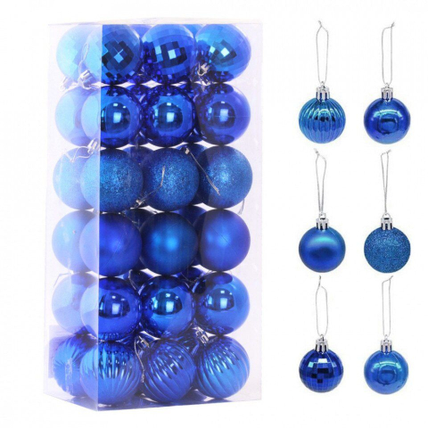 Globuri - Set 36 globuri de Craciun pentru brad – 22x11x8cm
