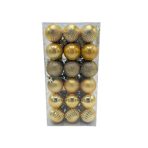 Set 36 globuri de Craciun pentru brad – 22x11x8cm, nuanta auriu [3]