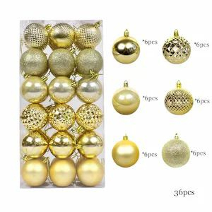 Set 36 globuri de Craciun pentru brad – 22x11x8cm, nuanta auriu [1]