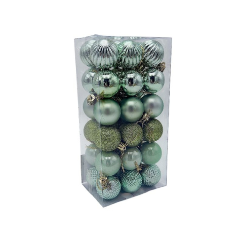 Set 36 globuri de Craciun pentru brad – 22x11x8cm, nuanta verde discret [2]