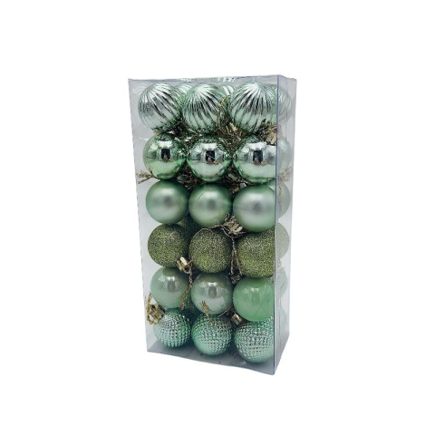 Set 36 globuri de Craciun pentru brad – 22x11x8cm, nuanta verde discret [1]