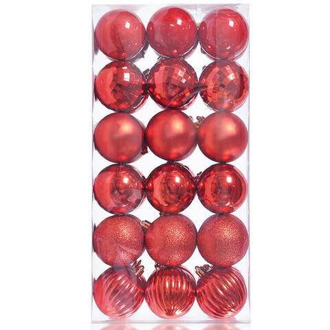 Set 36 globuri de Craciun pentru brad – 34x17x11cm, nuanta rosu intens [2]
