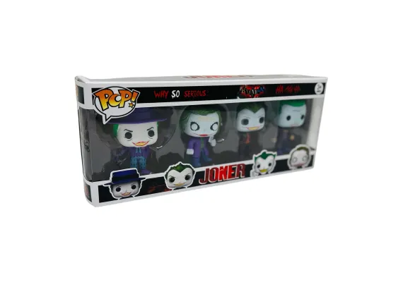 Figurine si animale din plastic - Set 4 Figurine Clovni Răufăcători cu Expresii Diferite, Multicolor, 37×15×7 cm, Jucării de Acțiune pentru Copii, 
