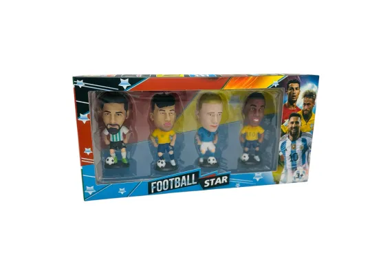 Figurine si animale din plastic - Set 4 Figurine Jucători de Fotbal – Multicolor, 29.5×14×5.5 cm, Miniaturi Sportive pentru Copii