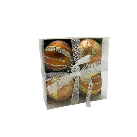 Set 4 globuri de Craciun pentru brad – 16x16x7cm, nuanta auriu [2]