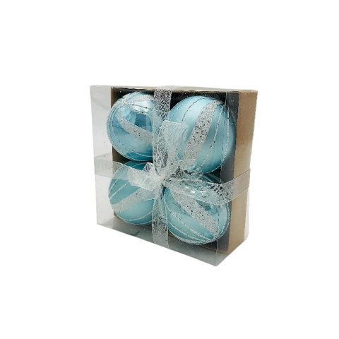 Set 4 globuri de Craciun pentru brad – 16x16x7cm, nuanta baby blue [2]