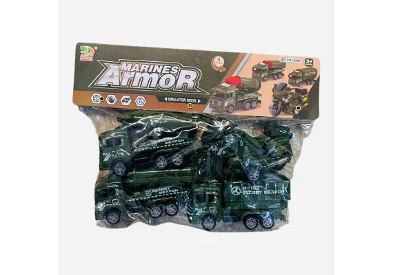 Jucarii, Copii & Bebe - Set 4 vehicule militare, Marine Armor, 28.5×22×5cm, +3ani,  