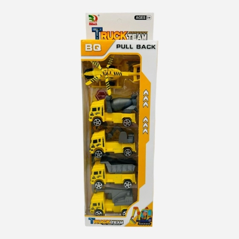 Set 5 vehicule de constructii, Truck Team, pull-back action, 32.5×11.5×4cm, multicolor, +3ani,   [2]