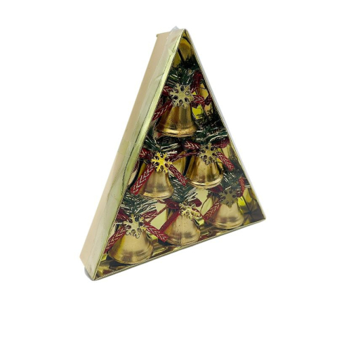 Set 6 clopotei metalici aurii – cu snur de agatat, 18.5x18.5cm [1]