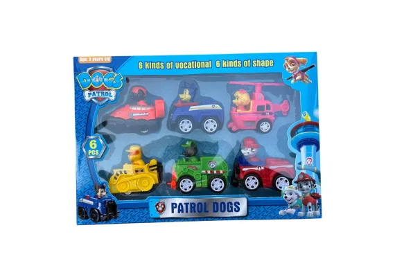 Jucarii, Copii & Bebe - Set 6 figurine catelusi salvatori cu vehicule, multicolor, 