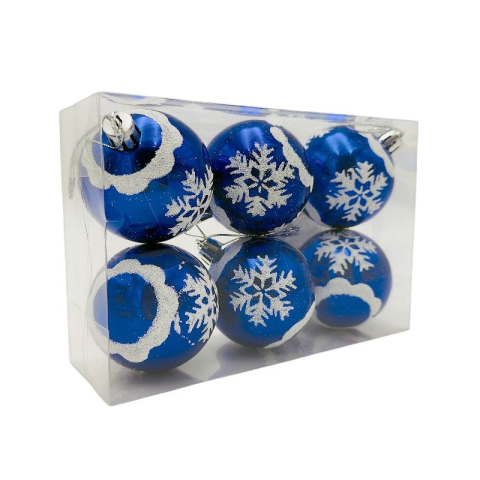 Set 6 globuri de Craciun pentru brad – 17x12x6cm, nuanta albastru regal [2]