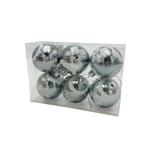 Set 6 globuri de Craciun pentru brad – 17x12x6cm, nuanta argintiu [2]