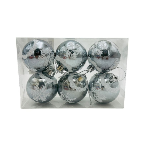 Set 6 globuri de Craciun pentru brad – 17x12x6cm, nuanta argintiu [1]