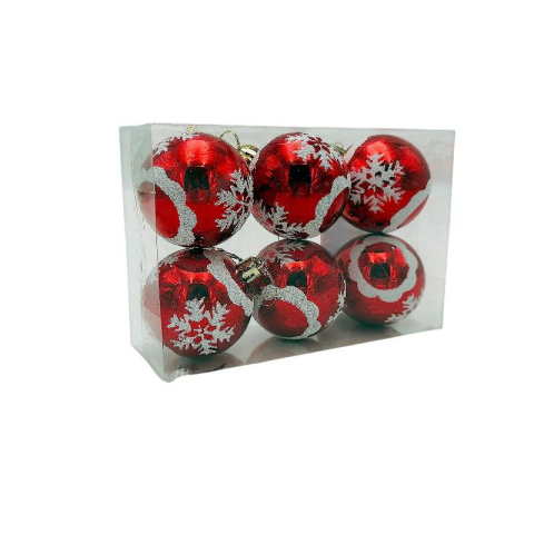 Set 6 globuri de Craciun pentru brad – 17x12x6cm, nuanta rosu intens [2]