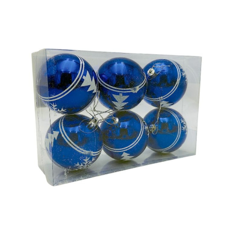 Set 6 globuri de Craciun pentru brad – 23x15x8cm, nuanta albastru regal [2]