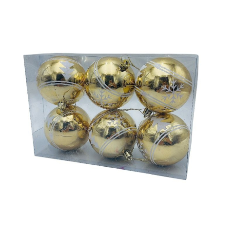 Set 6 globuri de Craciun pentru brad – 23x15x8cm, nuanta auriu fin [1]