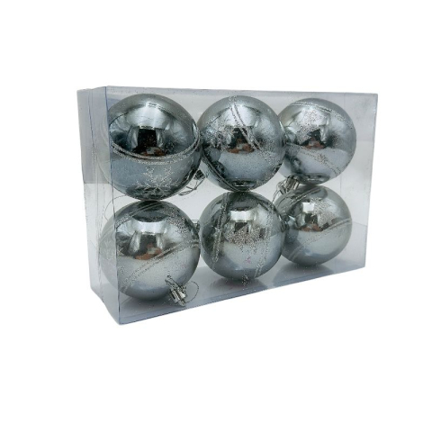 Set 6 globuri de Craciun pentru brad – 23x15x8cm, nuanta gri cenusiu [2]