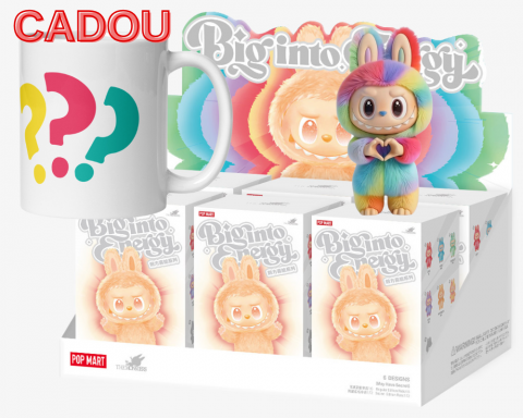 Jucarii de plus - Set 6 Labubu Big Into Energy Blind Box 18cm + Cana Cadou cu Design Surpriza – BAOBAO