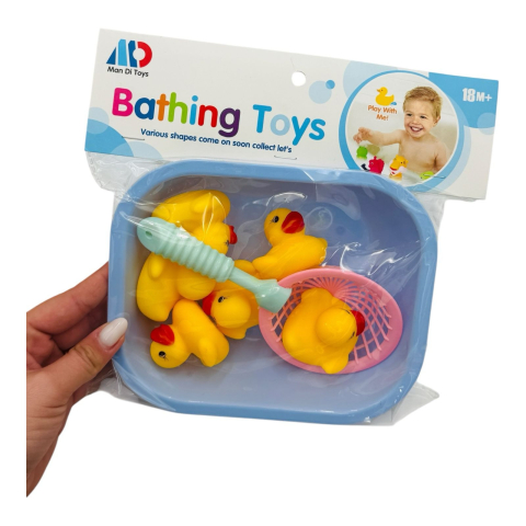 Set 6 Rățuște de Baie cu Bărcuță și Plasă – Jucării Interactive pentru Copii  [1]