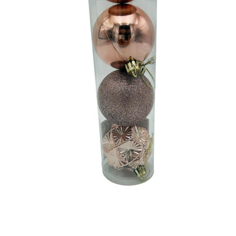 Set 7 globuri de Craciun pentru brad – 40x6x6cm, nuanta rose [1]