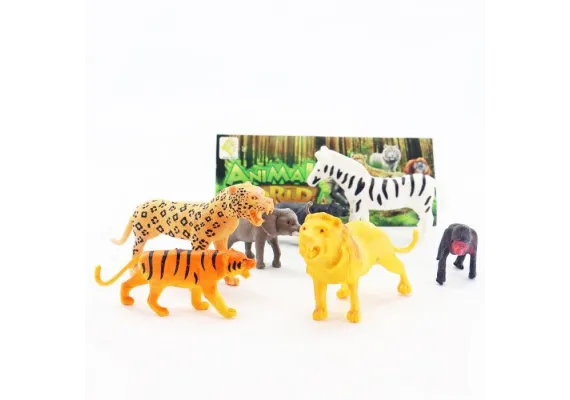 Baieti - Set animale salbatice 7 piese, multicolor, 