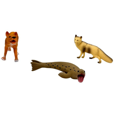 Set animale salbatice de plastic 8-9 cm – figurine educative pentru copii, fauna polara si de padure,  [3]