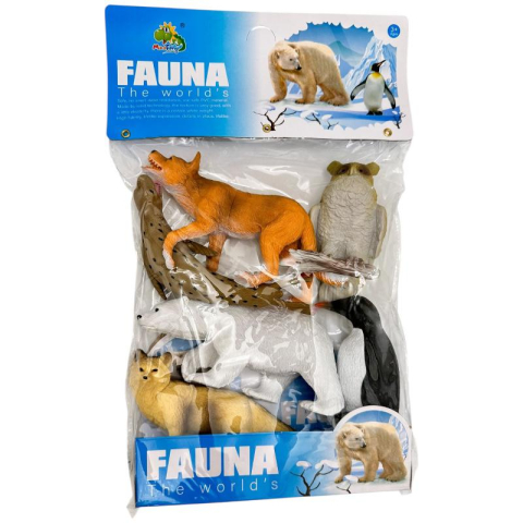 Set animale salbatice de plastic 8-9 cm – figurine educative pentru copii, fauna polara si de padure,  [4]