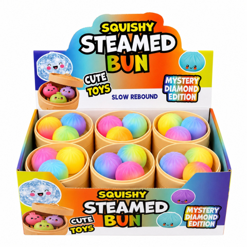 Jucarii antistres si senzoriale - Set de 3 Squishy Galuscute Antistres Slow Rising 5cm, Culori Pastel Aleatorii