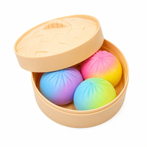 Set de 3 Squishy Galuscute Antistres Slow Rising 5cm, Culori Pastel Aleatorii [2]