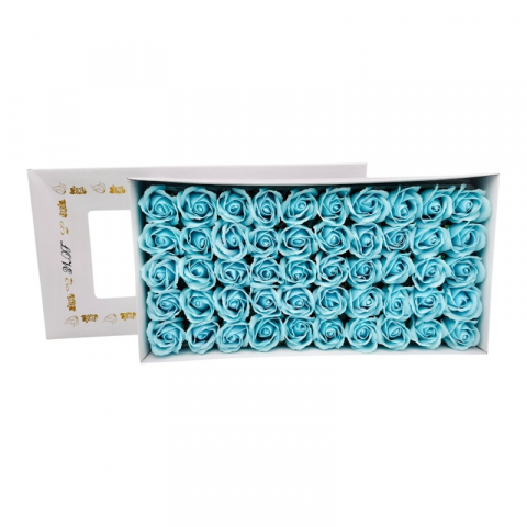 Aranjamente florale - Set de 50 Trandafiri din Săpun Parfumat, baby blue – Eleganță și Profitabilitate