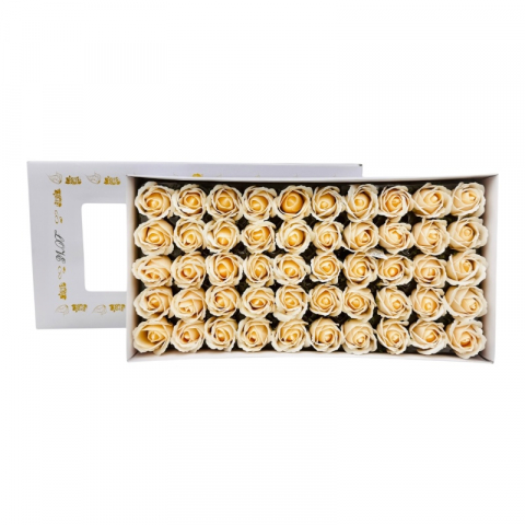 Aranjamente florale - Set de 50 Trandafiri din Săpun Parfumat, crem – Eleganță și Profitabilitate