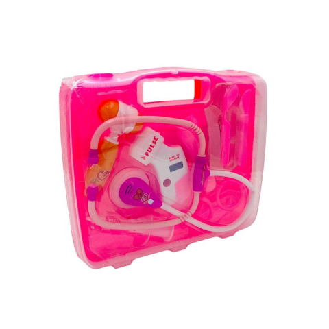 Jucarii de rol - Set de Doctor in Valiza roz, 10 piese, cu sunete si lumini, 26×22×5.5cm, +3ani,  