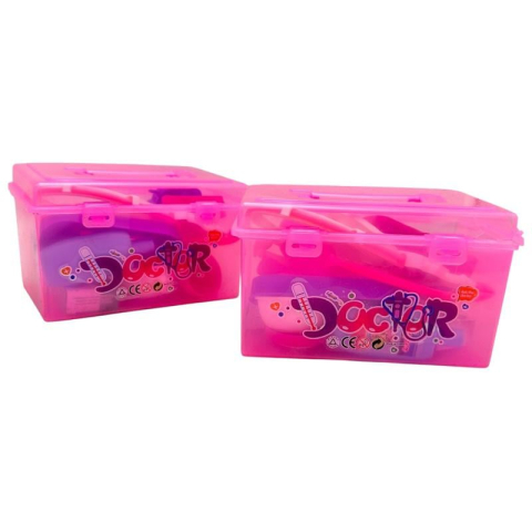 Set doctor jucarie pentru copii trusa medicala roz cu accesorii 10 piese, aproximativ 13-14cm,  [3]